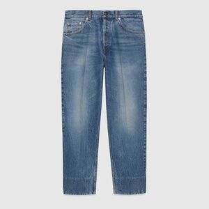 Size 32 - Gucci Washed Organic Denim Pant with Label Jeans Tapered